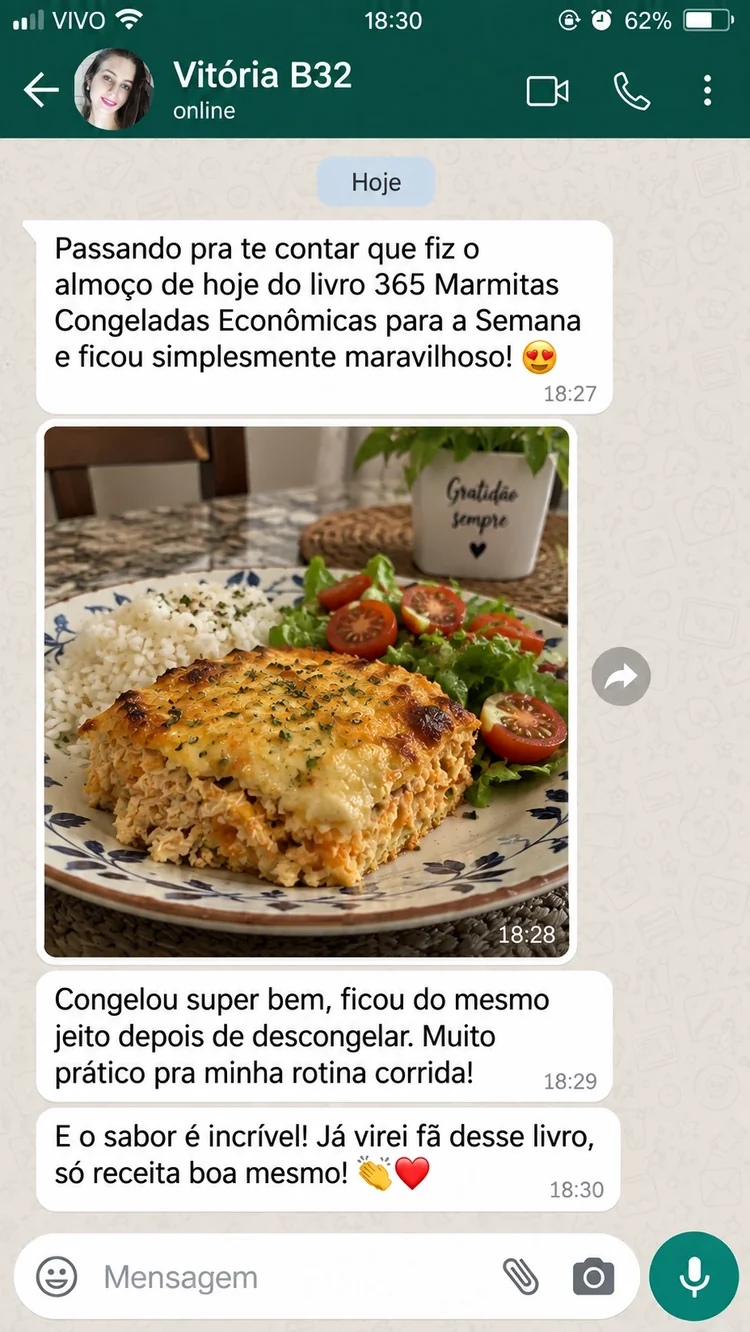 Conversa de Vitória sobre marmitas congeladas